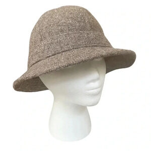 Vintage wool Studio Donegal brown bucket bowler hat